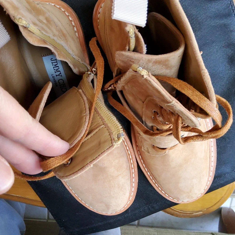 Jimmy Choo Cora Suede Combat Boots! EUC! - Picture 7 of 8